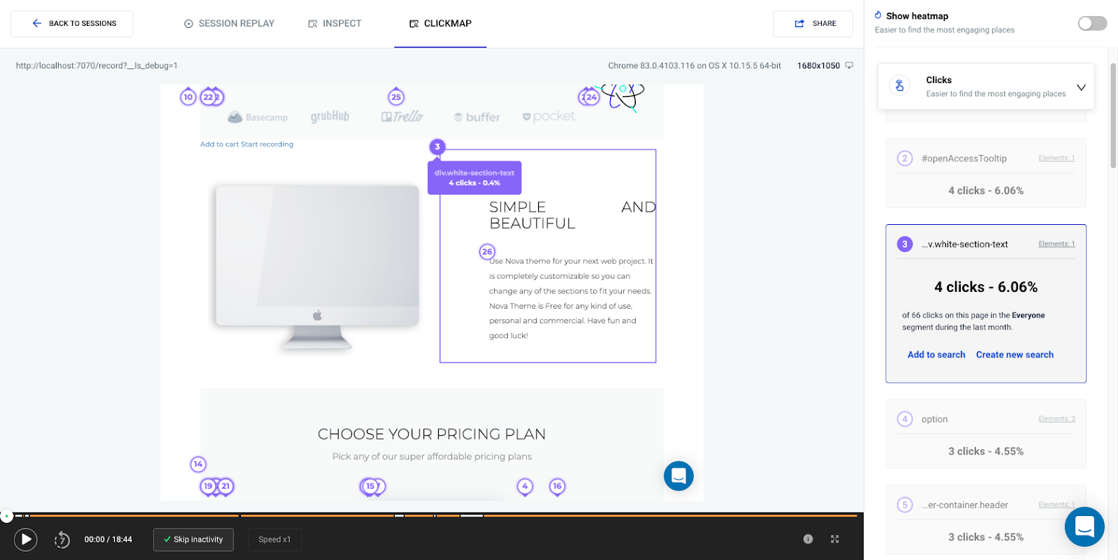 Clickmaps in action! Clickmaps