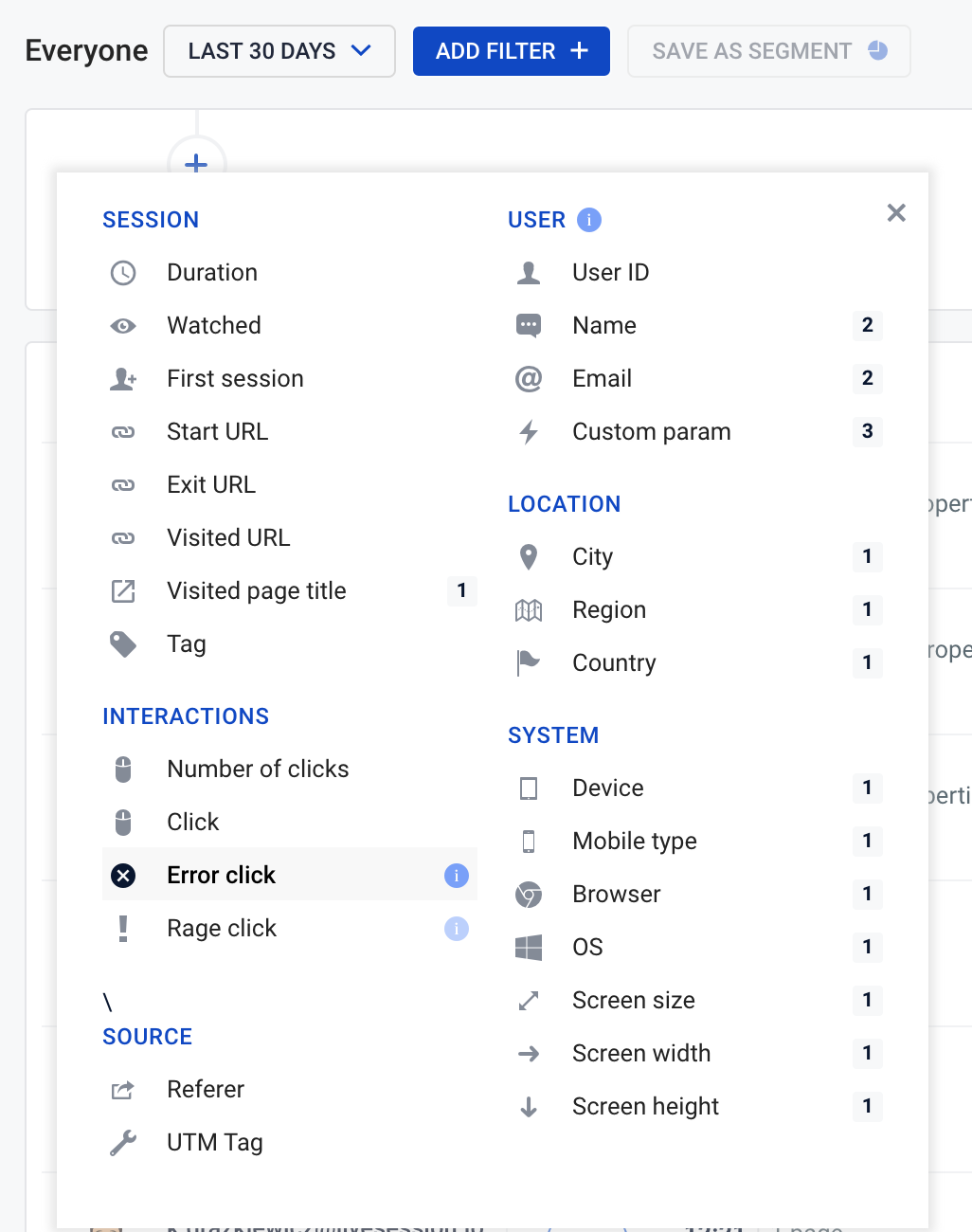 Filter data in menu dropdown-menu