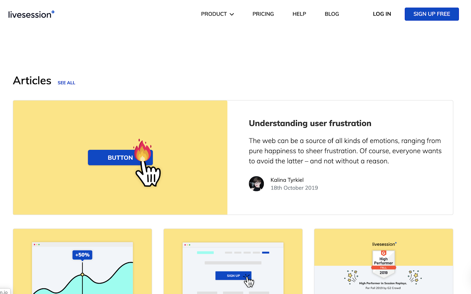 LiveSession blog example-from-our-blog