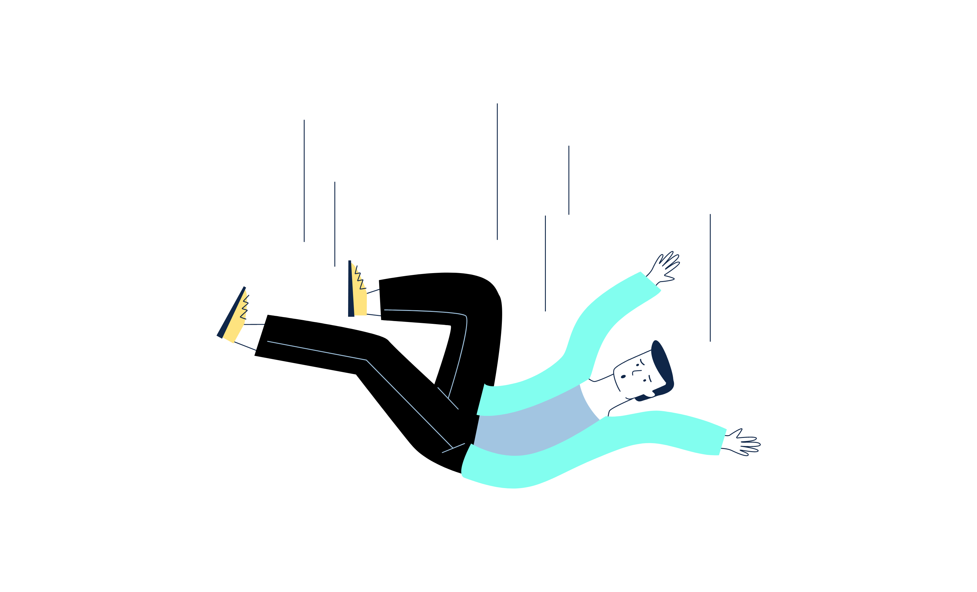Stay one step ahead of your customers. Illustration of a falling person. You should catch your users before they fall.