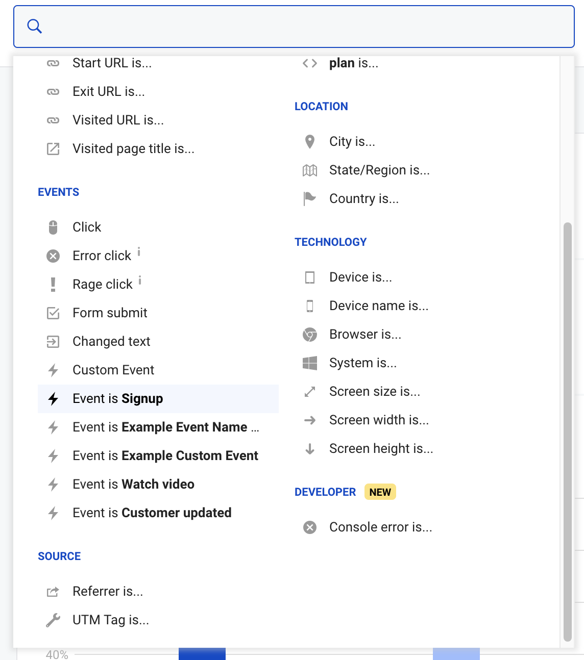 LiveSession filters Filters