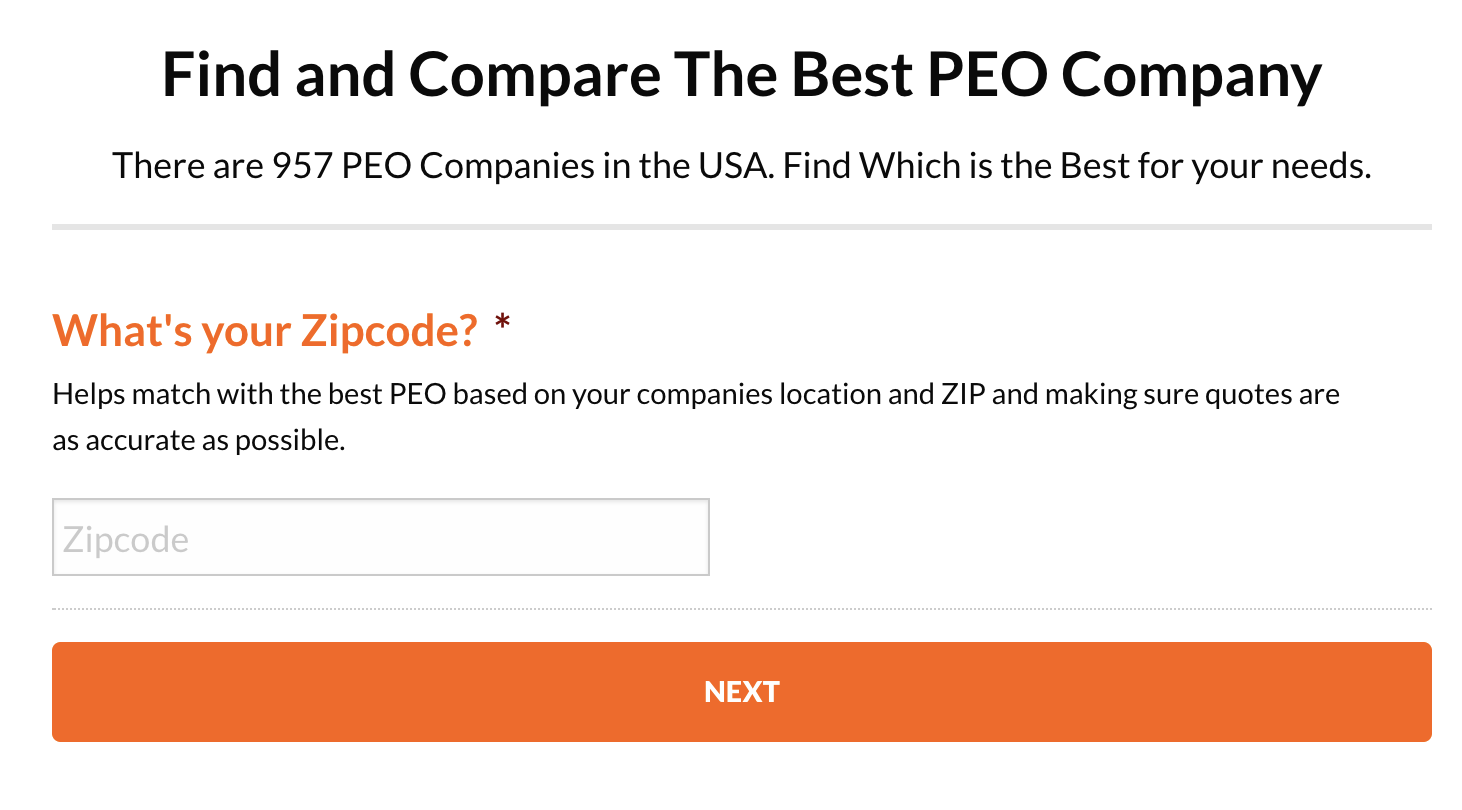 Shorten Your Lead Generation Forms Form to find the best PEO company