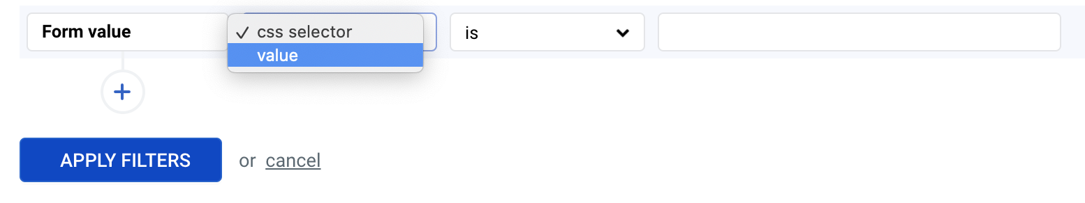New filter - Form value Form value filter