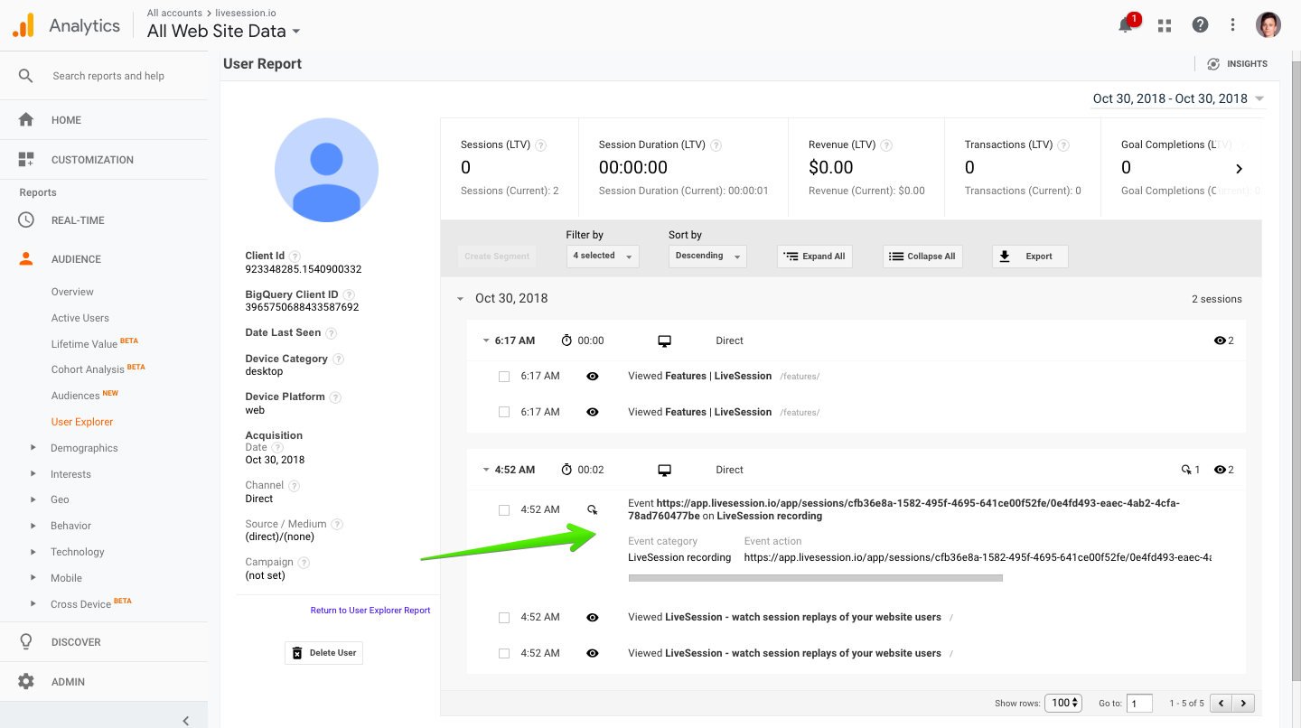 Copy-paste link to your web browser Google Analytics intergration
