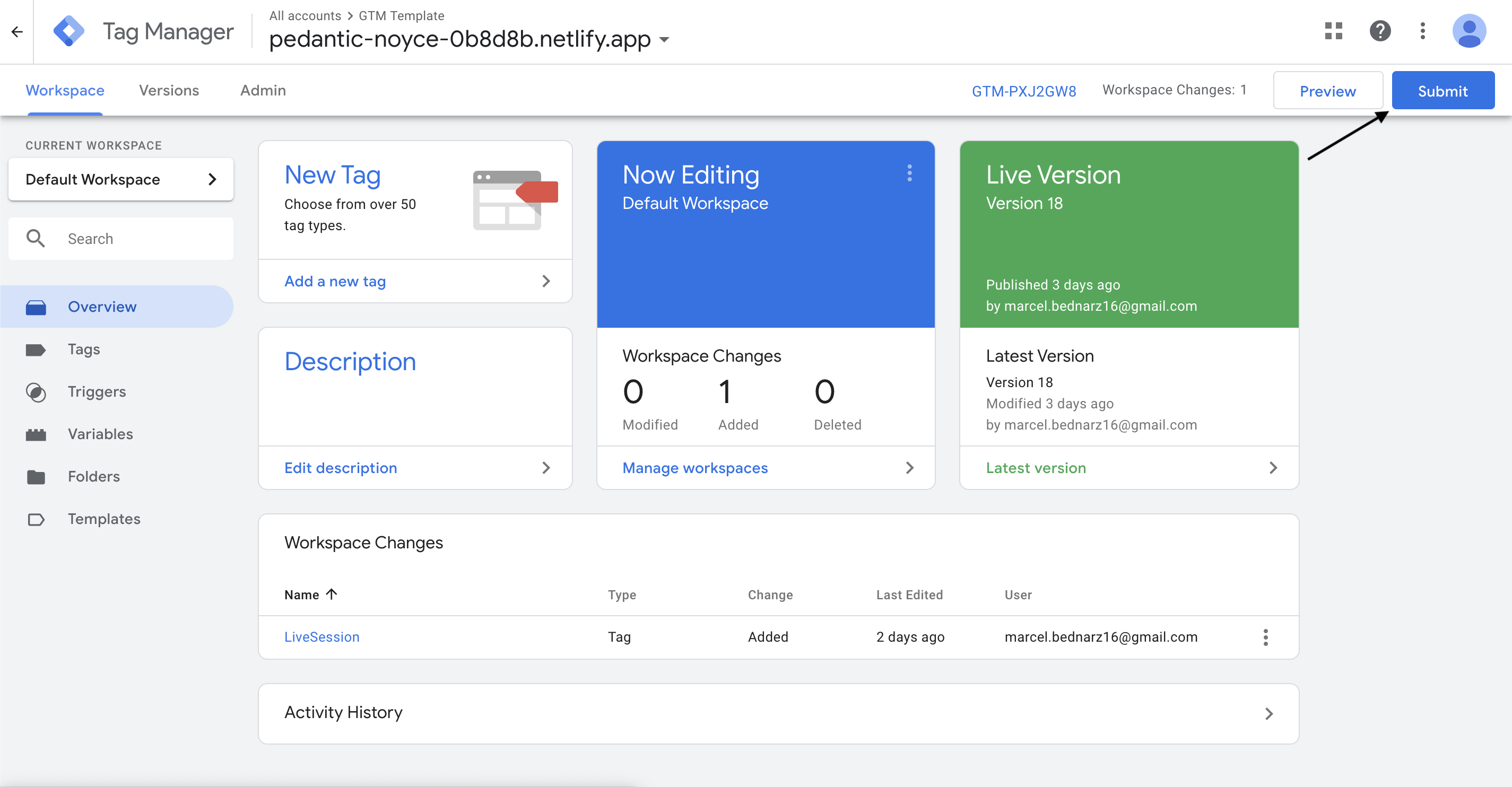 Publish Google Tag Manager integration