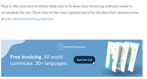 Drive better quality traffic by testing blog CTAs and headlines InvoiceOcean banner