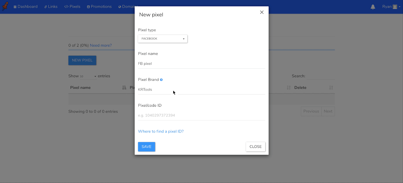 RocketLink learned more about user behavior with LiveSession. RocketLink's interface.
