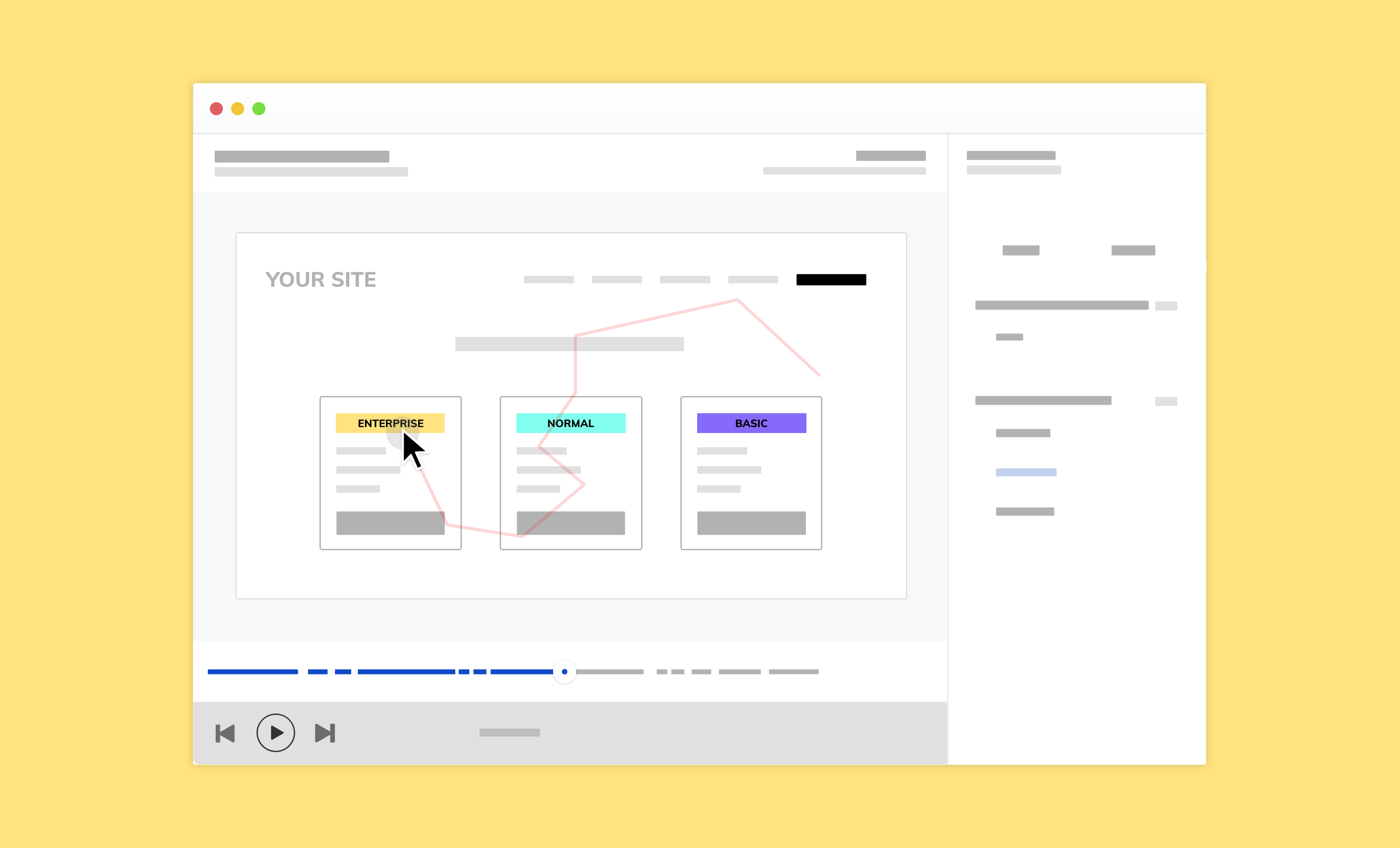 See how you can learn more about your users with session replay tools. Illustration of a session recording tool.