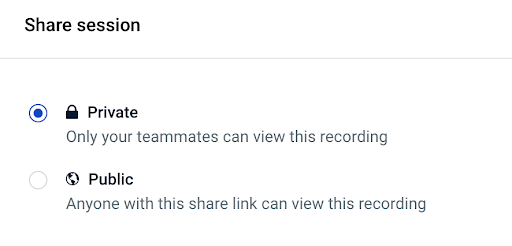 Share session to your teammates share-session-screenshot