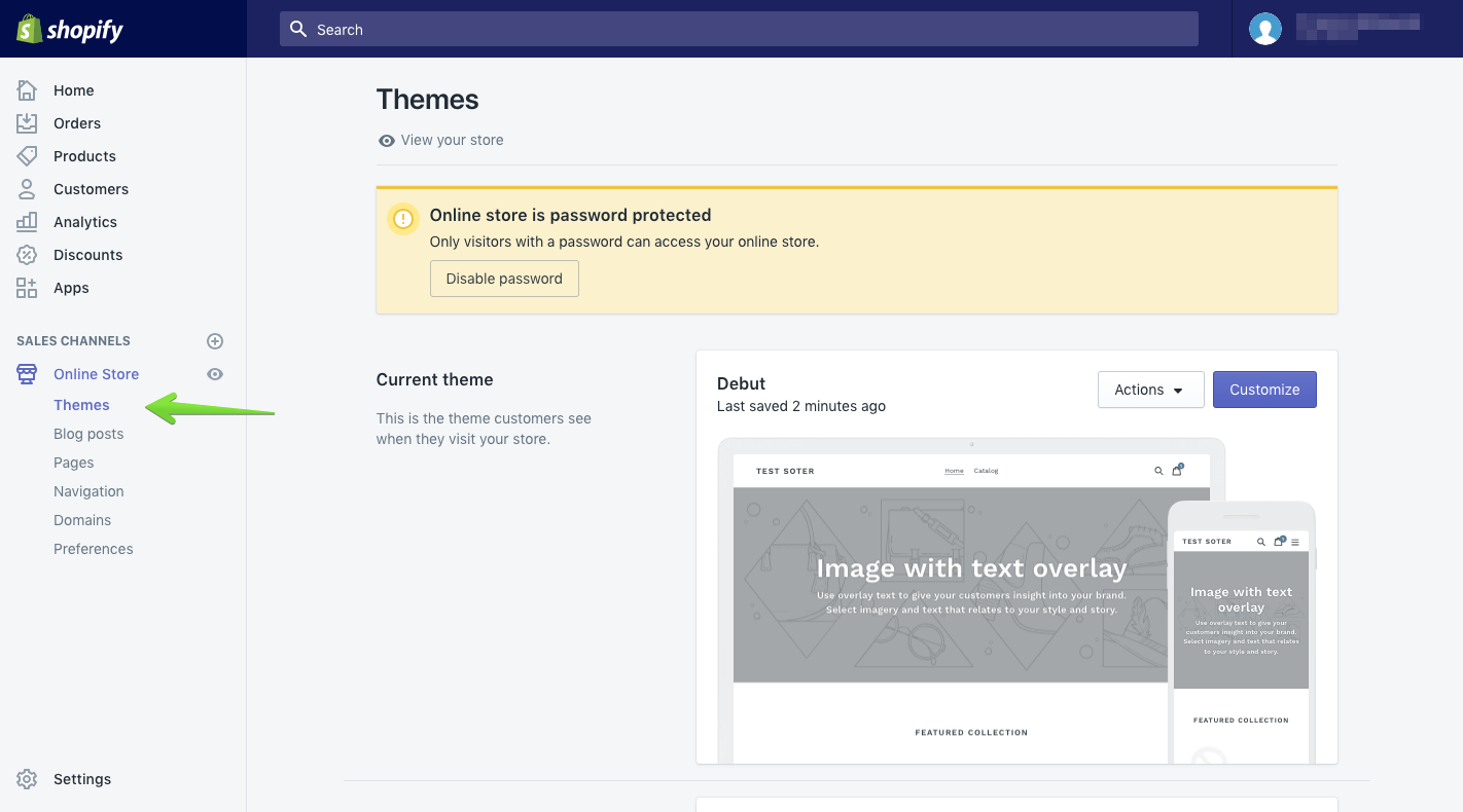 Open Themes Shopify integration