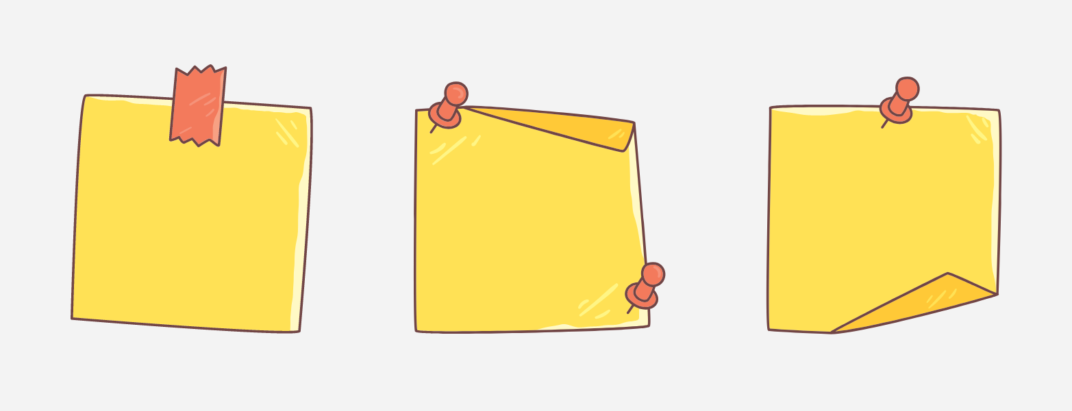 Sticky note strategy Sticky notes on a wall.